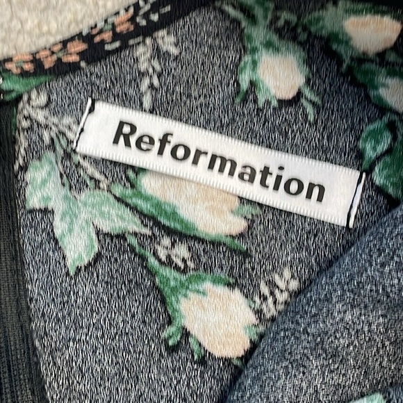 NWT Reformation Evalina Maxi Dress Barbe Floral Two Way Halter Strap Sz 0 - Picture 11 of 16